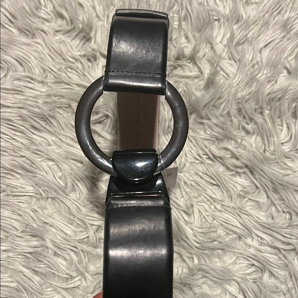 Chico's Elegant Black Belt with Shiny Silver Buckle - Picture 3 of 9